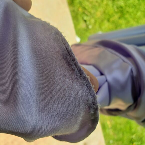 Madison James Purple and White Sequin A-Line Chiffon Gown 8 - Picture 11 of 12